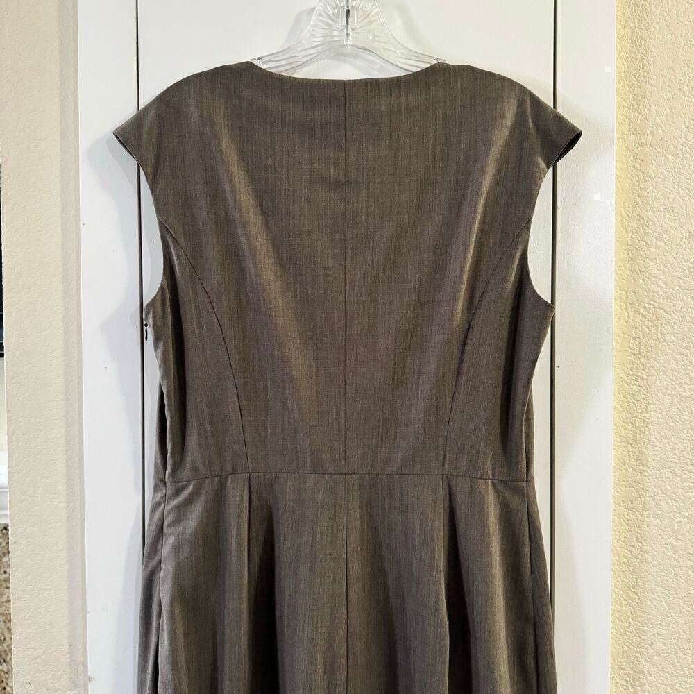 Piazza Sempione Sheath Knee Length  Dress Brown Lined Classic Size 10 Italy Made - Picture 7 of 10